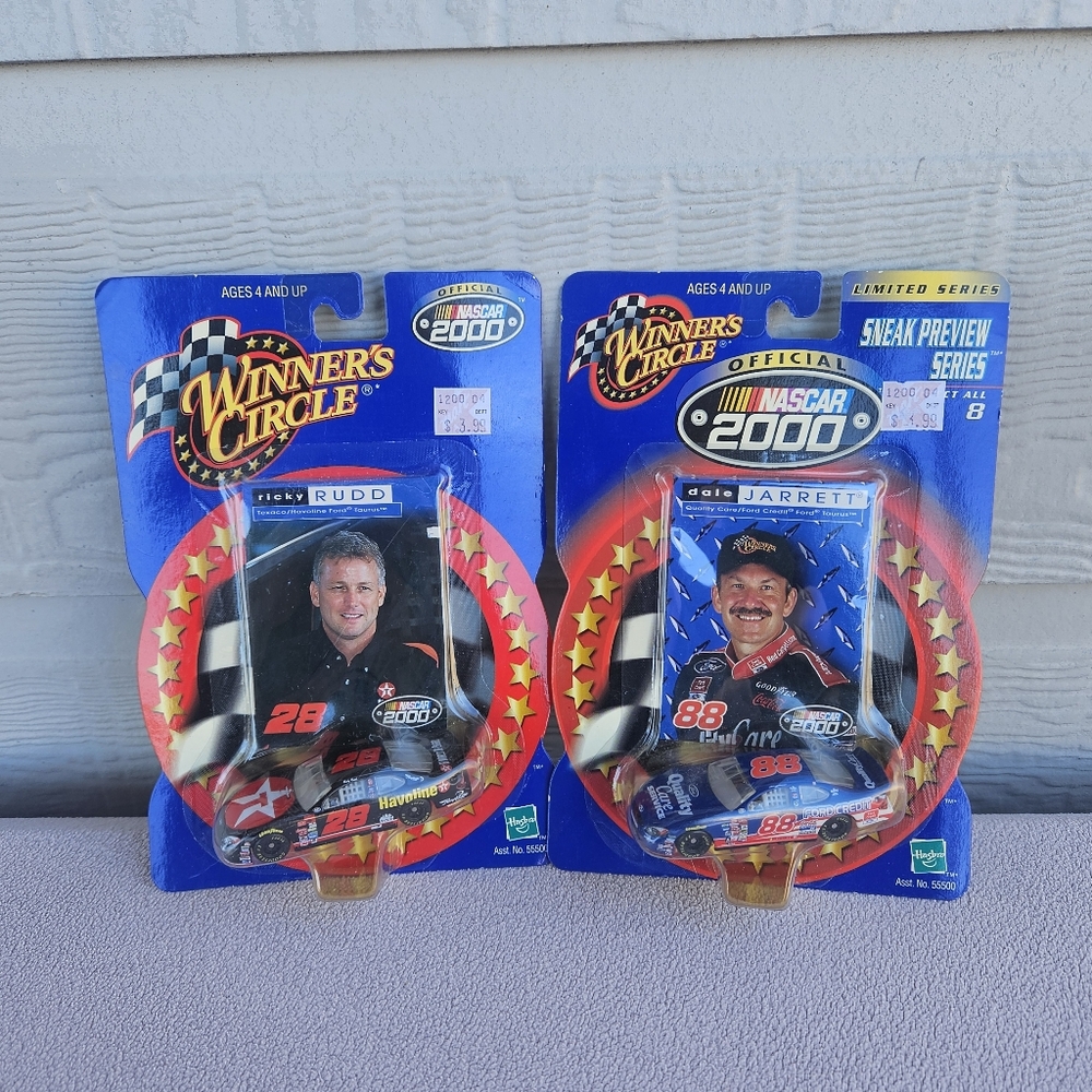 Winners Circle Hasbro Nascar 2000 Car Dale Jarrett Ricky Rudd Racing Set